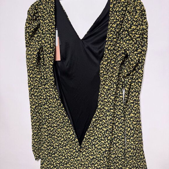 Eimy Istoire Stormi Flower Long Sleeve Midi Dress in Black M NWT - Picture 9 of 16